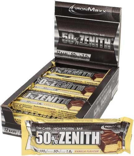 Ironmaxx 50% Zenith® Barrita de proteínas (Caja 12 barritas de 100gr)