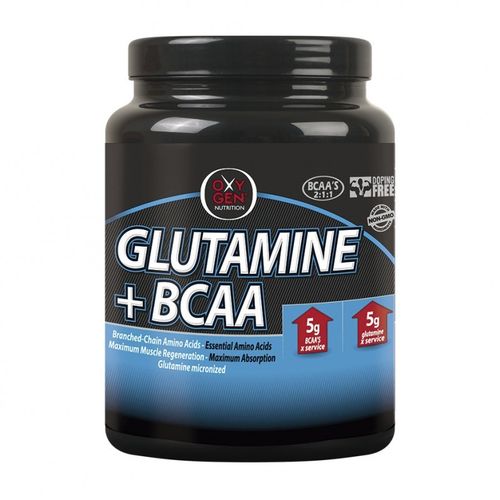Aminoacidos Oxygen Nutrition Glutamina + BCAA´S 500gr.